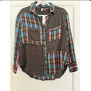 Anthropologie Pilcro Multicolor Plaid Button Down Shirt